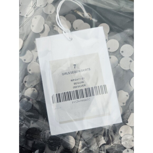 Rachel Parcell Girls 7 Sequin Mini Skirt Sparkly Silver Holiday Elastic Waist - Picture 12 of 16